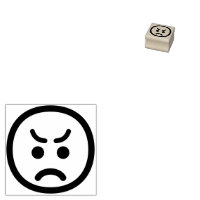 Angry Face Cute Adorable Línea de Arte Minimalista