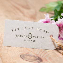 Sello De Caucho Anillo de Boda Minimalista Corazón Nombres y Fecha