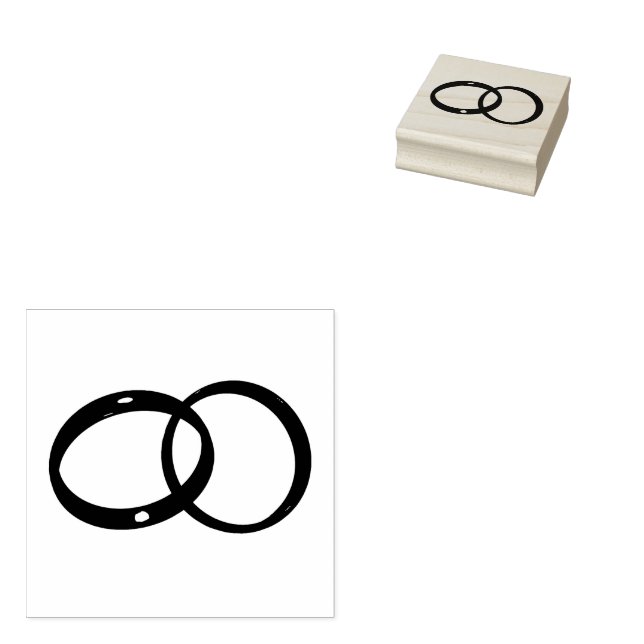 Sello De Caucho anillos bodas estilizados (Sellado)