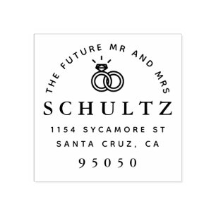 Sello De Caucho Anillos de bodas Sr. y la señora futuros remite