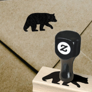 Sello De Caucho Animal salvaje negro de la fauna el   de la
