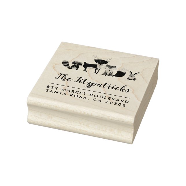 Sello De Caucho Animales de Woodland | Dirección de devolución de  (Sello)