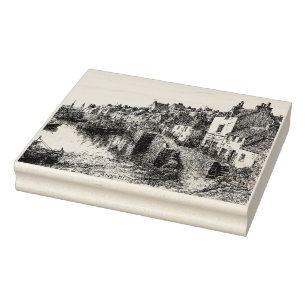 Sello De Caucho Anstruther, Fife, Esbozo Vintage de Escocia