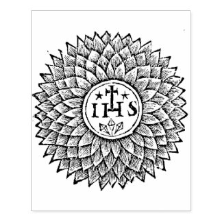 Sello De Caucho Antiguo estampado de goma IHS en Christogram