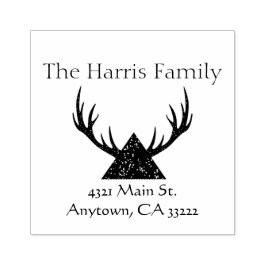 Sello De Caucho Antlers Silhouette Personalizada