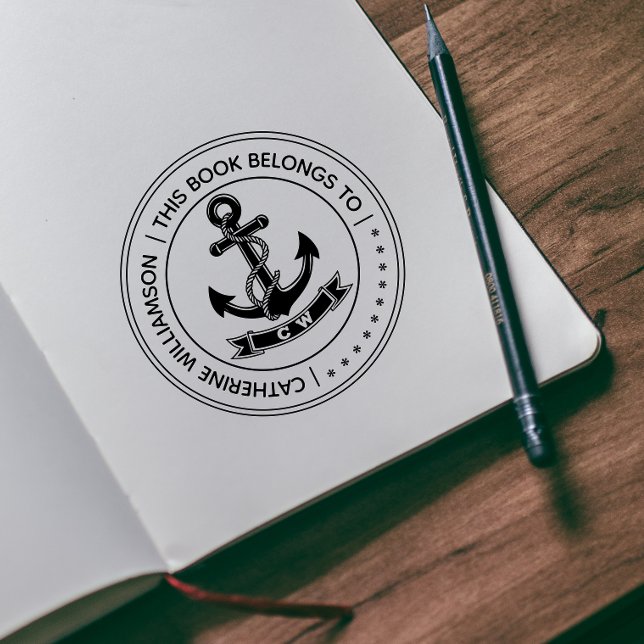 Sello De Caucho Anuncio náutico de la época redonda Este libro per (Subido por el creador)