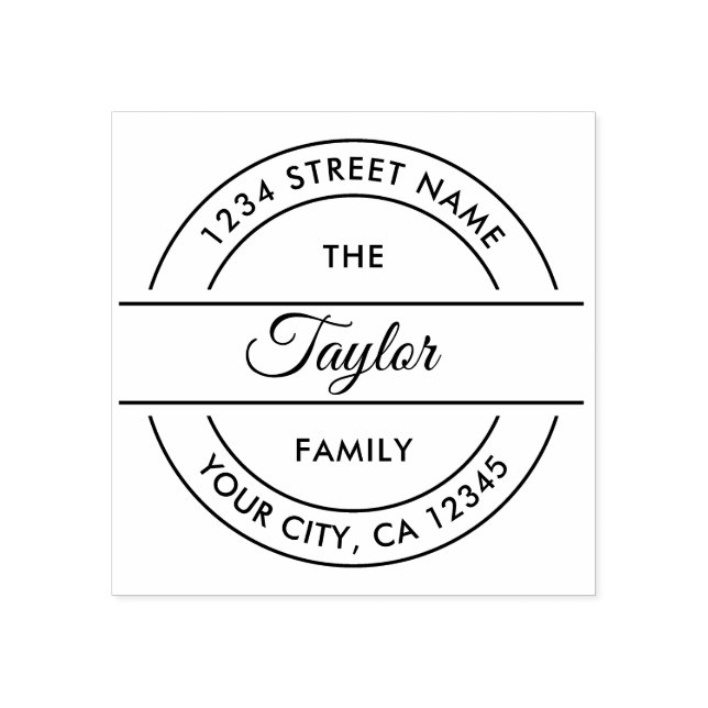 Sello De Caucho Apellido | Crear su propia dirección de retorno de (Impresión)