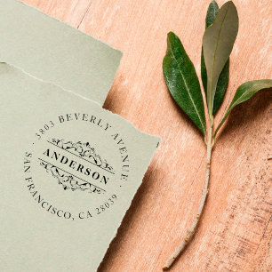 Sello De Caucho Apellido   Dirección de devolución de ida y vuelta