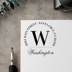 Sello De Caucho Apellido Dirección de devolución del monograma d