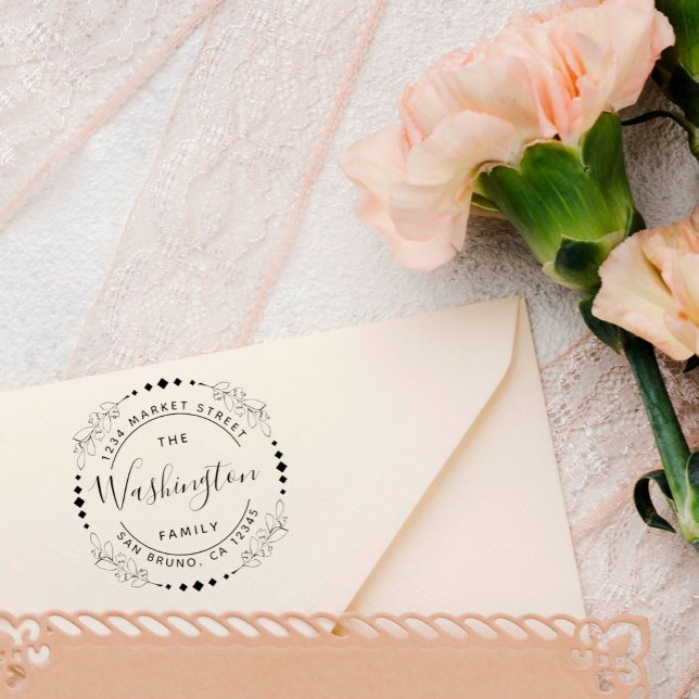 Sello De Caucho Apellido | Elegante Dirección de devolución de red (Subido por el creador)