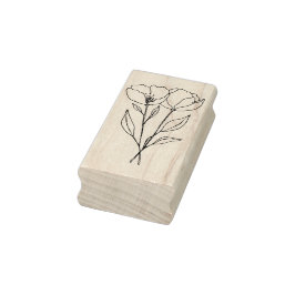 Sello De Caucho Apellidos de amapola y estampado de arte