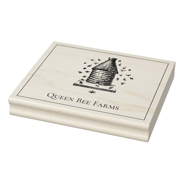 Sello De Caucho Apiario De Bee Hive O Granja (Sello)