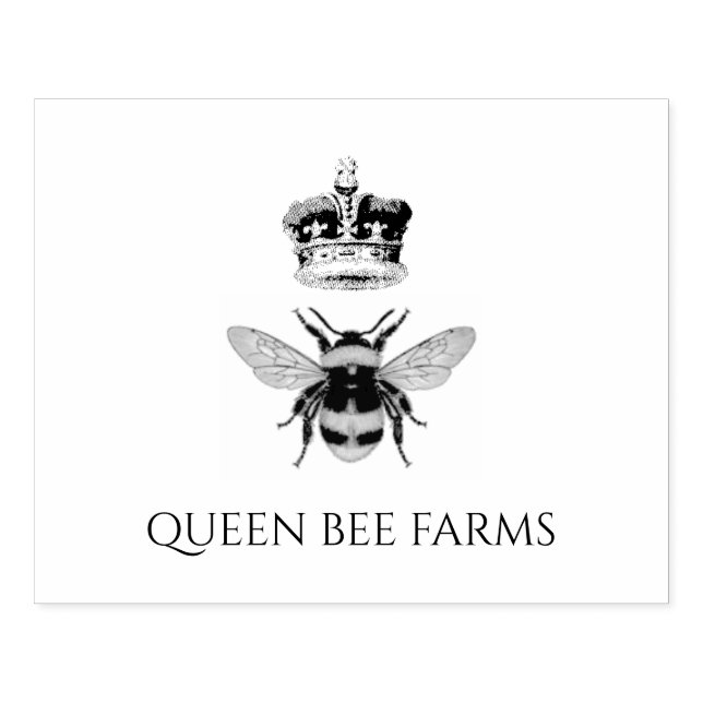 Sello De Caucho Apiary Bee And Crown (Impresión)