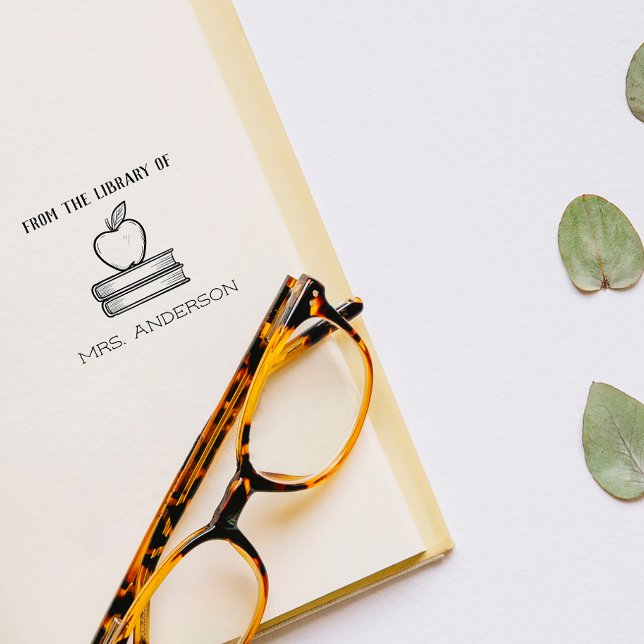 Sello De Caucho Apple Rústica Elegante De La Biblioteca De (Subido por el creador)