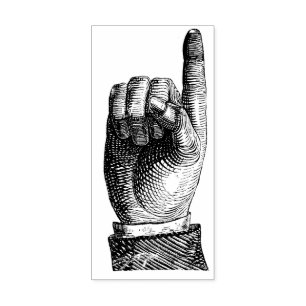 Sello De Caucho Apuntando al Dedo Arriba