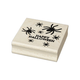 Sello De Caucho Araña espeluznante Feliz Halloween