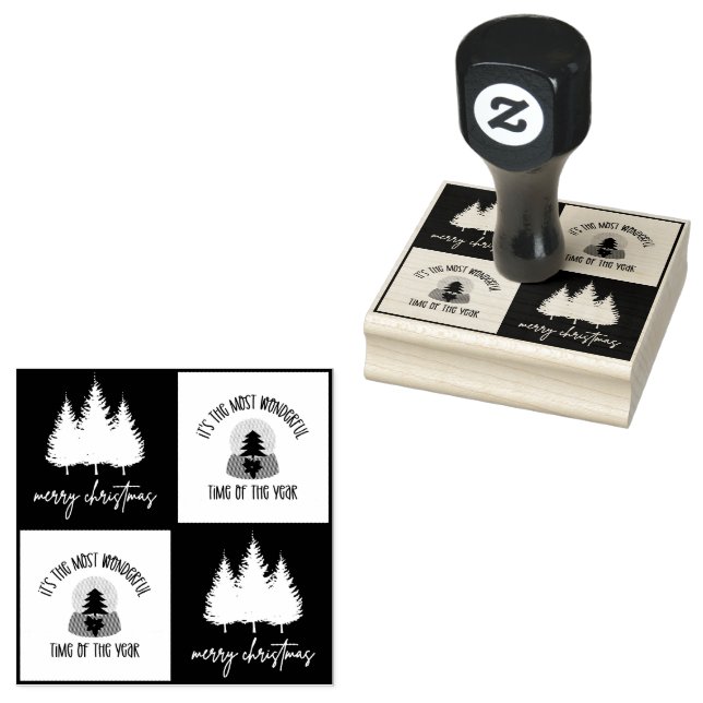 Sello De Caucho Árbol de feriados de Navidades navideños (Sellado)