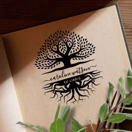 Sello De Caucho Árbol de la vida Ex libris