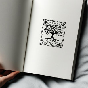 Sello De Caucho Árbol de la Vida Personalizado De la Biblioteca De