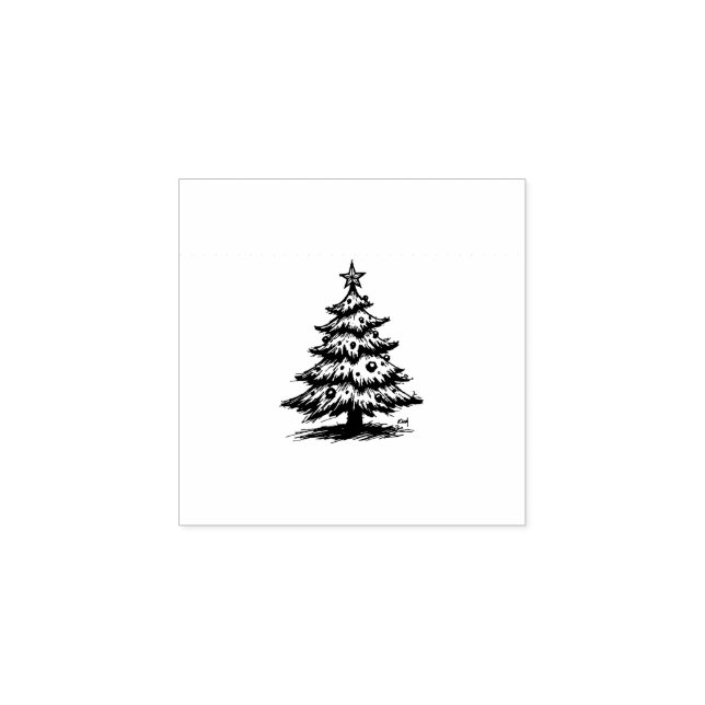 Sello De Caucho árbol de Navidad  (Impresión)