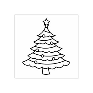 Sello De Caucho Árbol de Navidad clásico