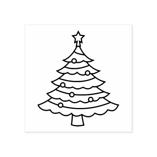 Sello De Caucho Árbol de Navidad clásico (Impresión)