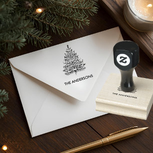 Sello De Caucho Árbol de Navidad minimalista