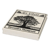 Árbol desnudo vintage en invierno Ex Libris nombre