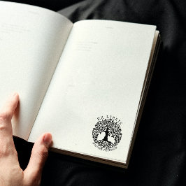 Sello De Caucho Árbol moderno de la vida, libro Ex Libris