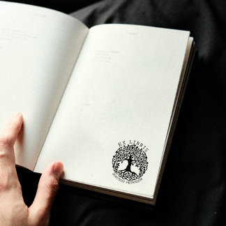 Sello De Caucho Árbol moderno de la vida, libro Ex Libris