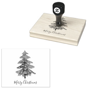 Sello De Caucho Árbol navideño festivo
