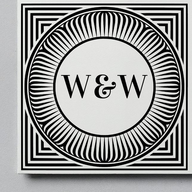 Sello De Caucho Architectural Geometric Monogram Art Stamp (Subido por el creador)