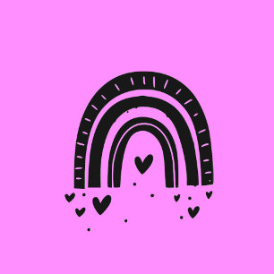 Sello De Caucho arco iris y corazones