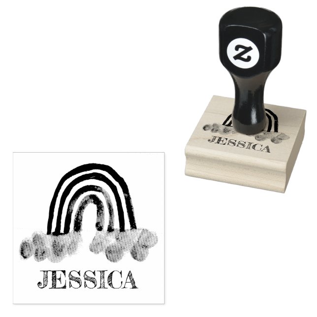 Sello De Caucho Arcoiris Cute Niños Acuarela Moderna (Sellado)