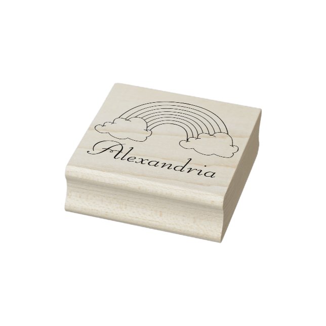 Sello De Caucho Arcoiris personalizado con nombres de niños chicas (Sello)