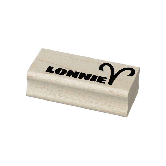 Sello De Caucho Aries Zodiac Rótulo Guay Nombre personalizado Text (Sello)