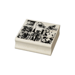 Sello De Caucho ART COLLAGE blanco y negro + tus ideas