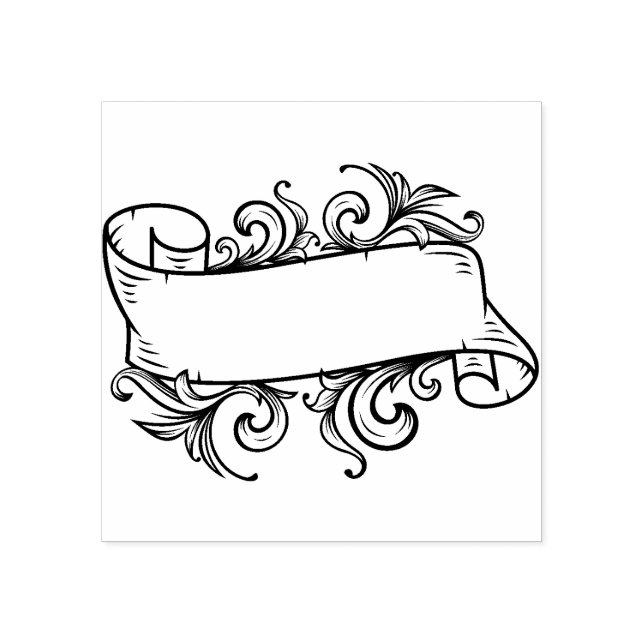 Sello De Caucho Art Deco Vintage Ribbon Scrapbooking (Impresión)