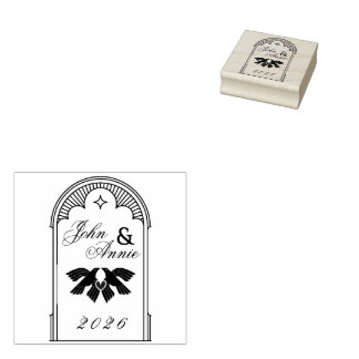 Sello De Caucho Art Deco Vintage Wedding Brand Stamp