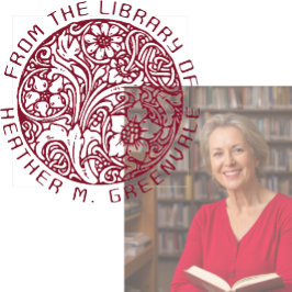 Sello De Caucho Art Nouveau Floral Design Personalizado Bookplate 