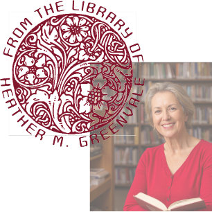 Sello De Caucho Art Nouveau Floral Design Personalizado Bookplate