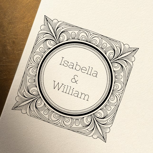 Sello De Caucho Art Nouveau Inspired Wooden Name Stamp (Subido por el creador)
