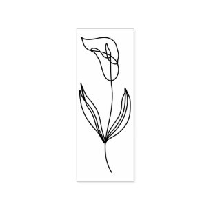 Sello De Caucho Arte de ilustración de línea Flor Cala