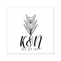 Arte de línea floral logotipo inicial minimalista 