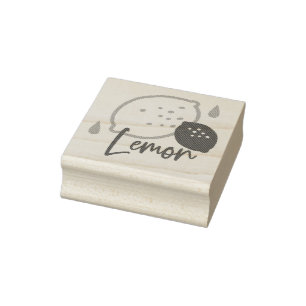 Sello De Caucho Arte minimalista de línea de limón - Fruta de cítr