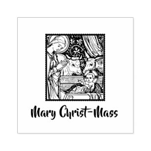 Sello De Caucho Arte tradicional de la natividad de la Cristo-Masa