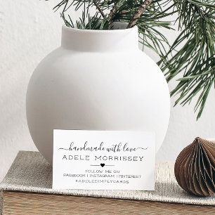 Sello De Caucho Artesanía Hecha a Mano Con Amor Redes Sociales