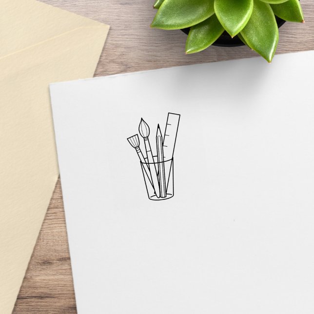 Sello De Caucho Artículos de artesanía de pincel de lápiz Ruler 2 (Subido por el creador)