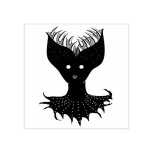 Sello De Caucho Asombroso Chica Demonio Carácter gótico oscuro con