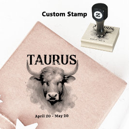 Sello De Caucho Astrología del toro Taurus Personalizado del Rótul